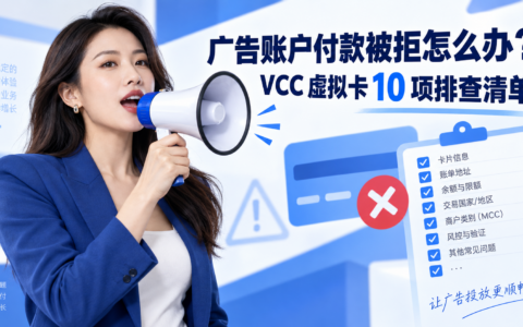 广告账户付款被拒怎么办？VCC 虚拟卡 10 项排查清单
